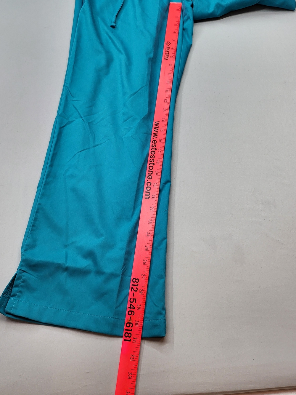 Barco Uniforms Wide-Leg Drawstring Pants in Teal Blue - Picture 5 of 10